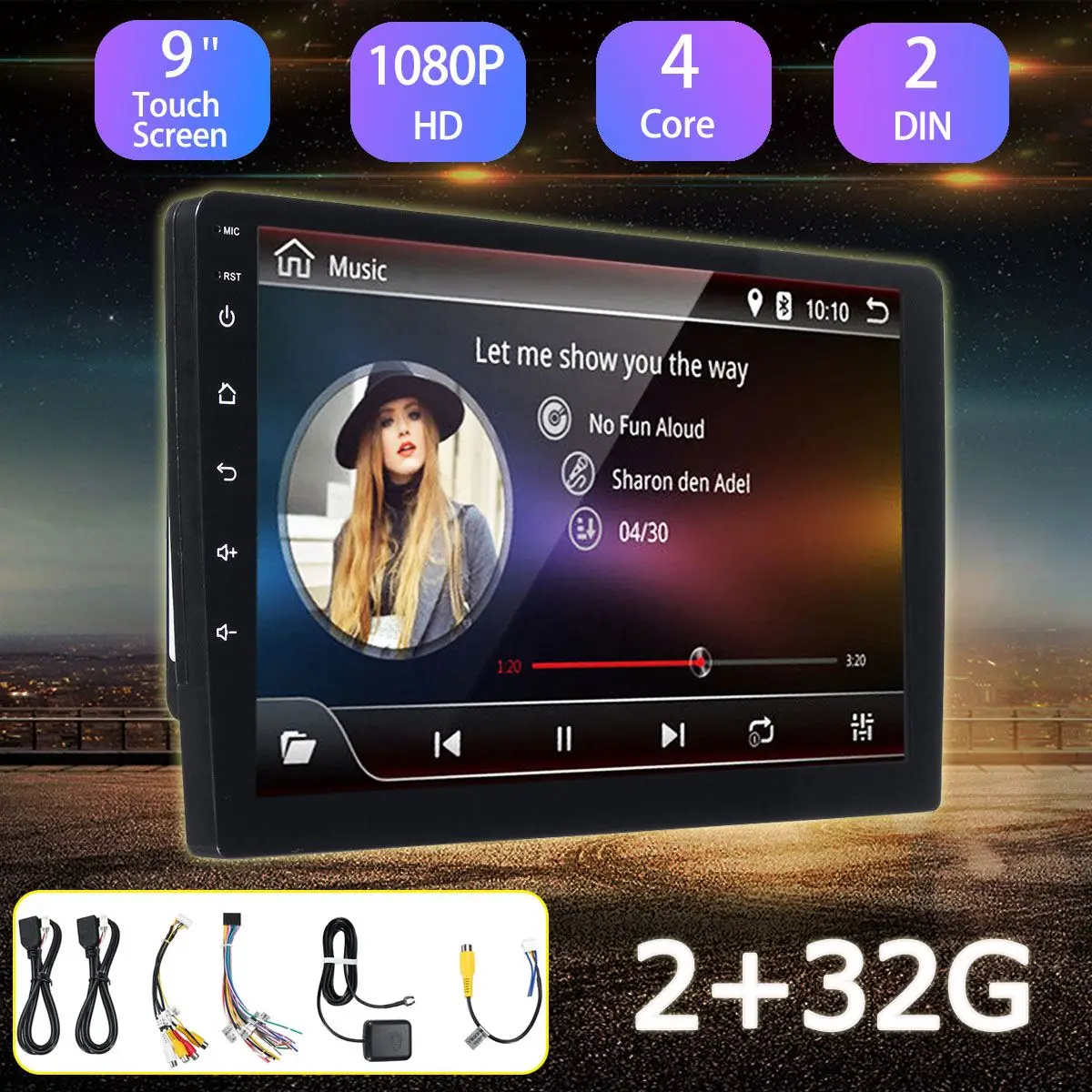 

Car Stereo 2 Din 2G+ 32G 9" for Android 7.1 bluetooth WIFI GPS Radio Video MP5 Player Navigation Car Multimedia Player
