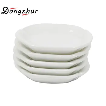 

5pcs Dongzhur Cute Mini White Dishes For Diy Dollhouse 1:12 Pretty Cute Dollhouse Miniature Porcelain Ornament Toys Accessories