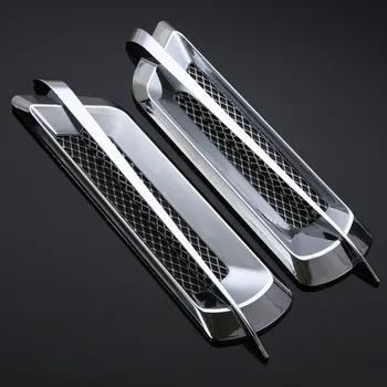 

Treyues 2pcs/Set 3D Car Stickers and Decals Auto Sticker Car Vent Air Flow Fender Decorative Car- styling Waterproof 22x5.2cm