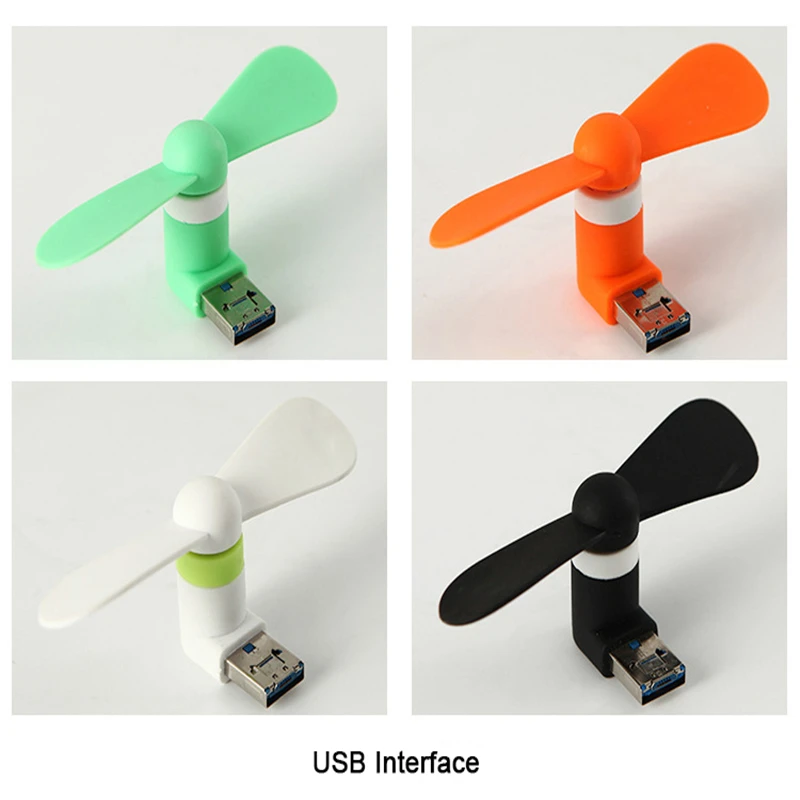 

Summer cool mini fan USB plug can use mobile power to carry six colors electric motor environmental protection material fan