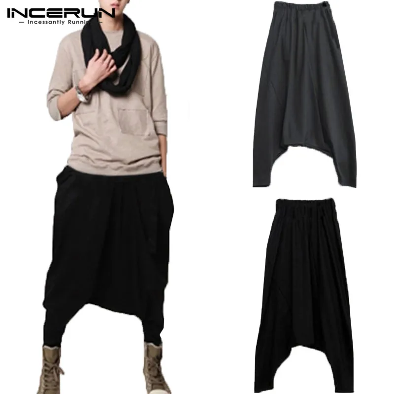INCERUN Модные мужские шаровары Drop Crotch Cross-pants Мешковатые Свободные фитнес-джоггеры тренировочные брюки мужские брюки Pantalones Hombre INCERUN Модные мужские шаровары Drop Crotch Cross-pants Мешковатые Свободные фитнес-джоггеры тренировочные брюки мужские брюки Pantalones Hombre