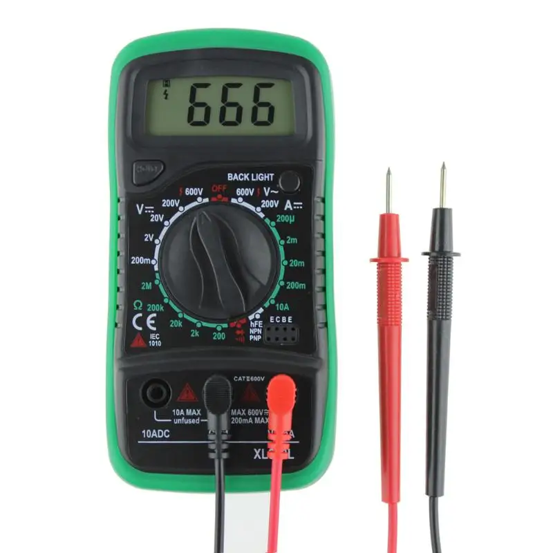 

AC DC Digital Multimeter Voltmeter Ammeter OHM Volt Tester LCD Test Current Meter Overload Protection Multimeter