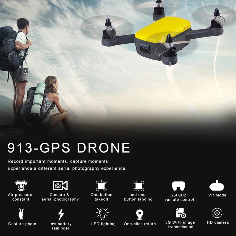  FUNSKY 913 GPS 5G WiFi FPV mit 1080P HD Kamera Höhe Halten Modus Bürstenlosen RC Drone Quadcopter R
