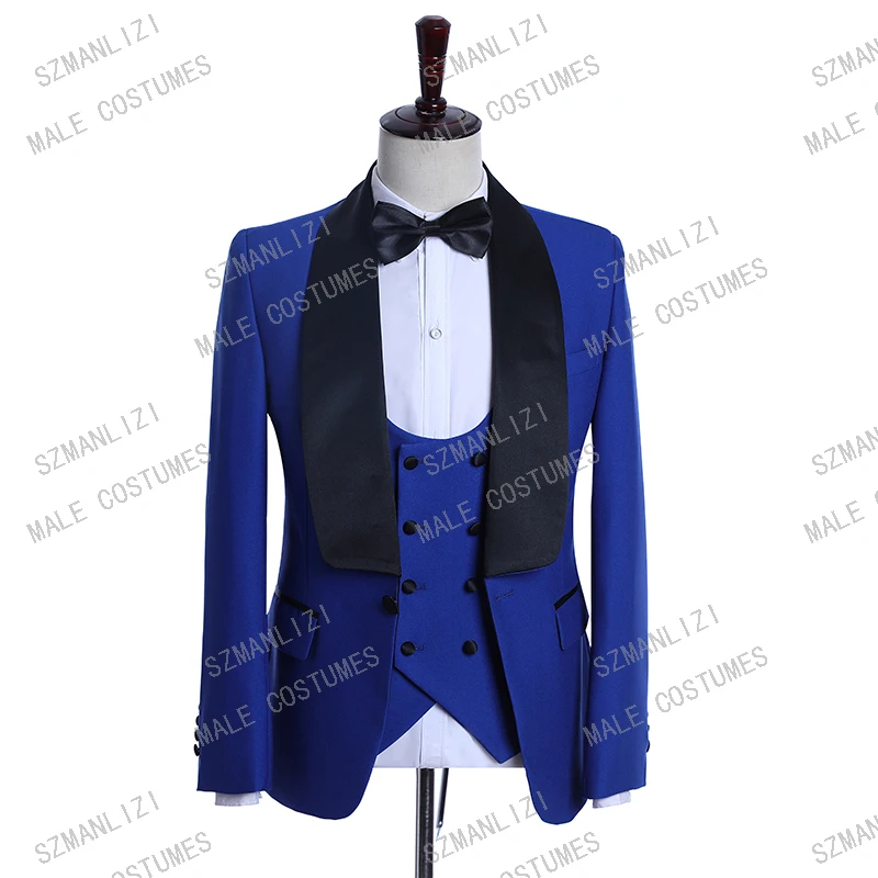 

Blue Men Suits For Wedding Groom Suit 2019 Designer High Quality 3 Piece Men Suit Slim Fit Formal Tuxedo Costume Homme Mariage