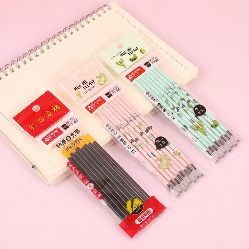 

8 PC/lot 0.5mm Kawaii Gel Pen Refills Set Creative Cute Plastic Gel-ink Refill Material Office School Stationary Supplies 04264