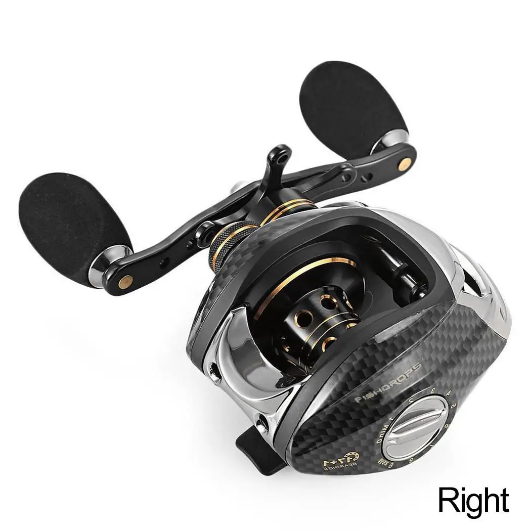 

Ball Bearings Right/Left Hand Bait Casting Black Fishing Reel Double Brake, Double Brake