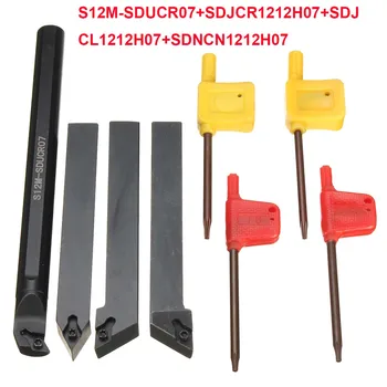 

WOLIKE 4Pcs Set Of 12mm Lathe Turning Tool Holder Borning Bar For DCMT0702 Insert
