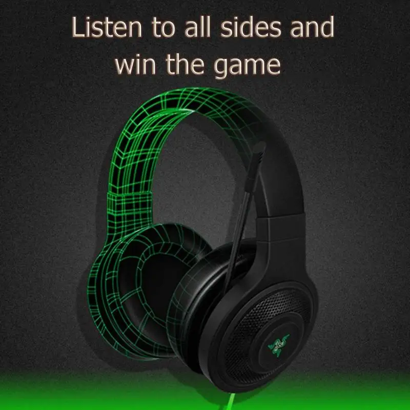  Razer kraken Essential Standard Headphone Noise Isolating Over-Ear Wired Gaming Headset Analog 3.5m