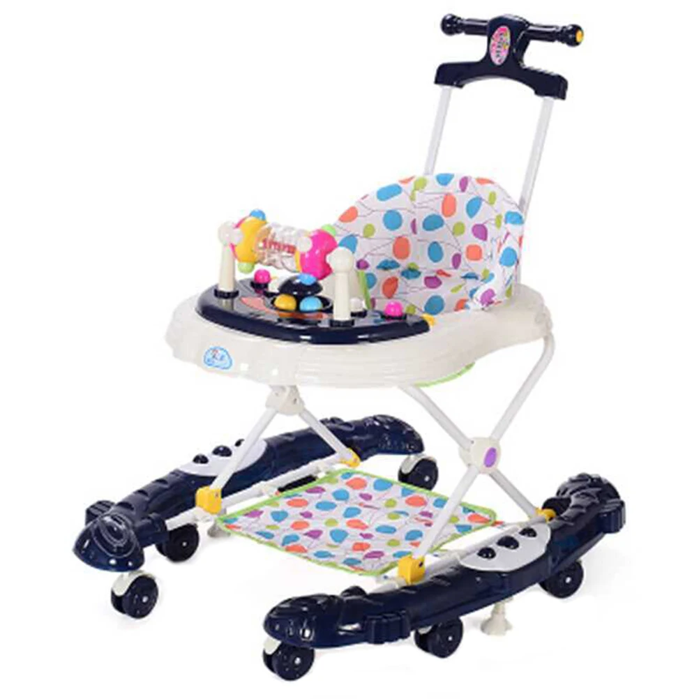 

1pcs Child Baby Walker Music Light Foldable Multifunctiona Anti- Rollover Walker Stroller Learning Toy