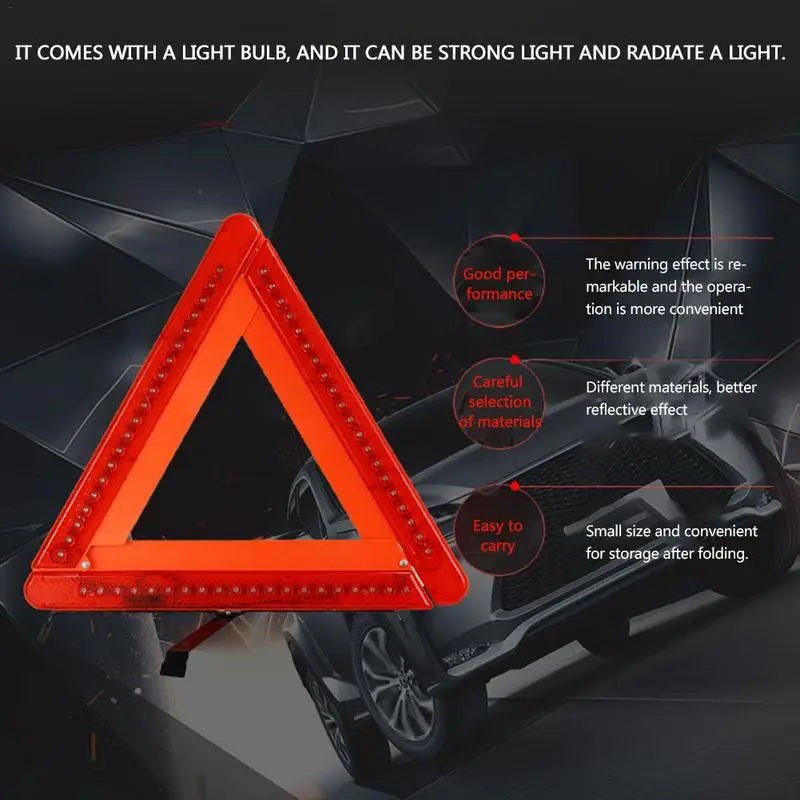 Аварийный знак опасности светодиодный светильник для автомобилей Tripoad Авто светоотражающий стоп треугольный предупреждающий знак для парковки знак безопасности