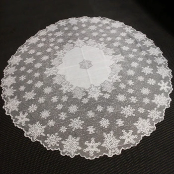 

Polyester Table Cloth Cover Round Square White Tablecloth Christmas Snow Flower Kitchen Dining Party Table Decorations