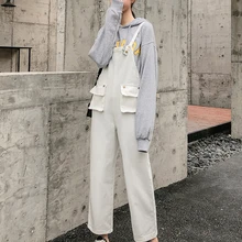 Для женщин брюки весна осень Для женщин белый пояс брюки комбинезоны спецодежда свободные досуг брюки прямые карманы