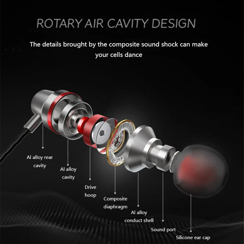 Наушники Robotsky Type C с динамическим приводом, HiFi USB-C, наушники-вкладыши, бас, металлическая Спортивная игровая гарнитура с микрофоном для Xiaomi, Huawei, Letv