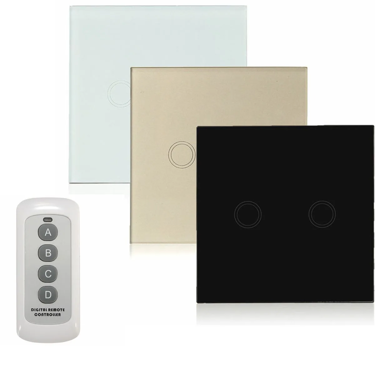 

110V-240V 1/2/3 Gang Wireless Remote Control Light Touch Switch with Remote Control Wall Switch Smart Home EU Plug