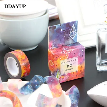 1Pcs Stars Sky Washi Tape Decorative Kawaii Washi Tape Scrapbooking Masking Tape Stickers Scrapbooking Washitape Masking Tape handsome boy washi tape 4 5cmx5m masking tape decorative scrapbooking japanese stationery washitape school supply material