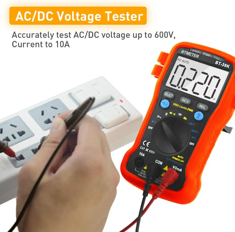 BTMETER BT 39K мультиметр Авто Диапазон Цифровой Avometer Универсальный измеритель 4000