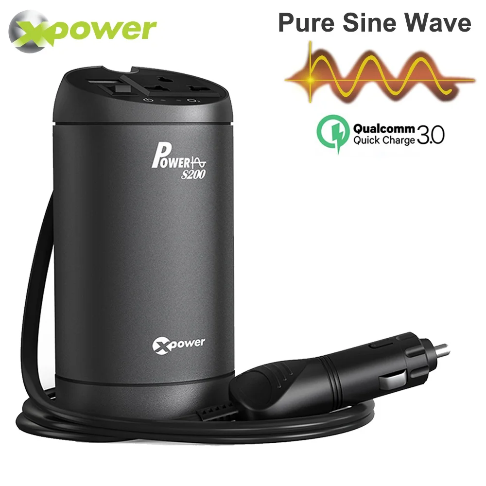 

XP Pure Sine Wave Car Power Inverter 12v 220v Inversor 12 v 220 v DC to AC Auto 230 Volt Voltage Converter Quick Charger QC 3.0