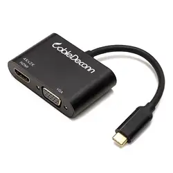 USB-C многопортовый адаптер, CableDeconn USB-C Тип C 3,1 (Thunderbolt 3 совместимый) к HDMI VGA кабель адаптер конвертер для новых Ma