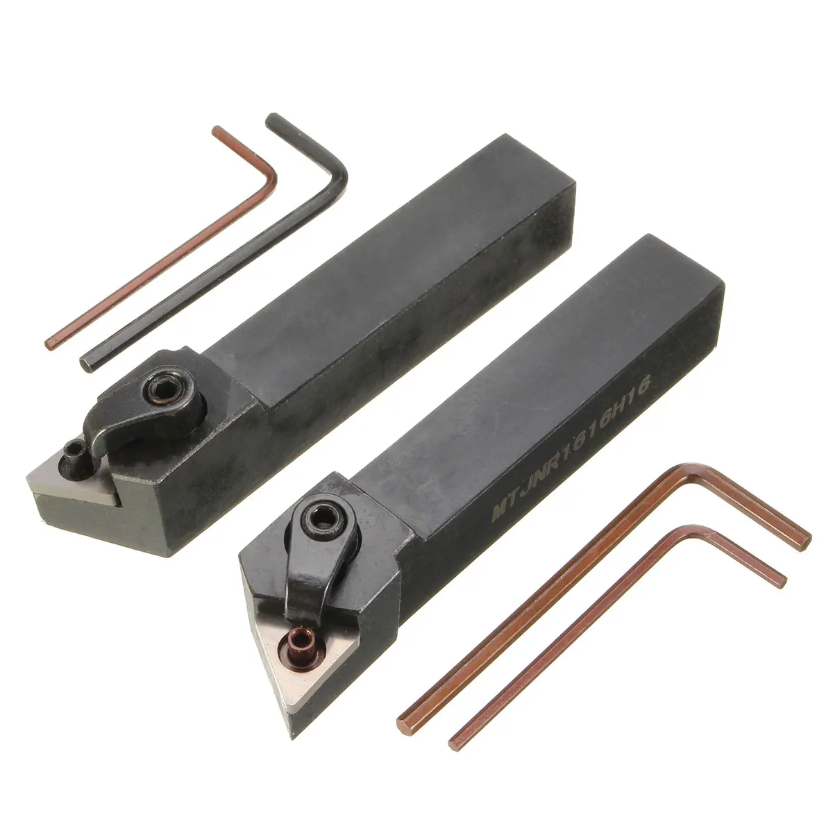 

2Pcs MTJNL1616H16 16x100mm Lathe Turning Tool Holder For TNMG Insert Kit 4Wrench+2 Boring Bar Set
