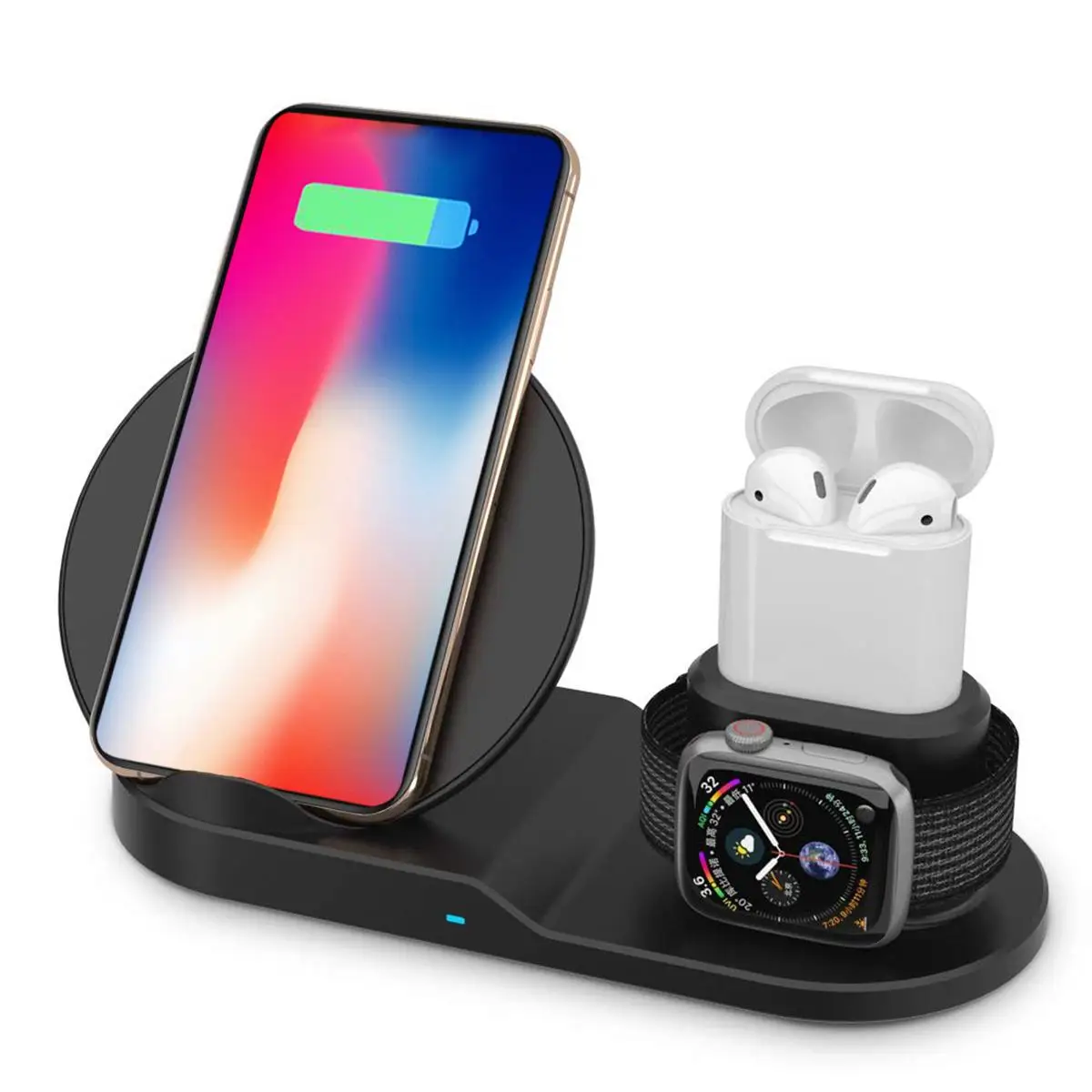

3 in 1 Qi Wireless Fast Charger Phone Charging Station Stand Holder Charger For iWatch For iPhone X XR XS Max for Apple Headset