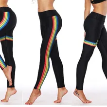 ADIBAO женские трикотажные брюки из полиэстера женские радужные леггинсы с цифровым принтом колготки для бега BDA006