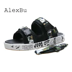 AlexBu 2019 Летняя обувь Человек повседневное для мужчин открытый сандалии для девочек мужской камуфляжные тапочки сланцы Sandalia Masculina прогулки