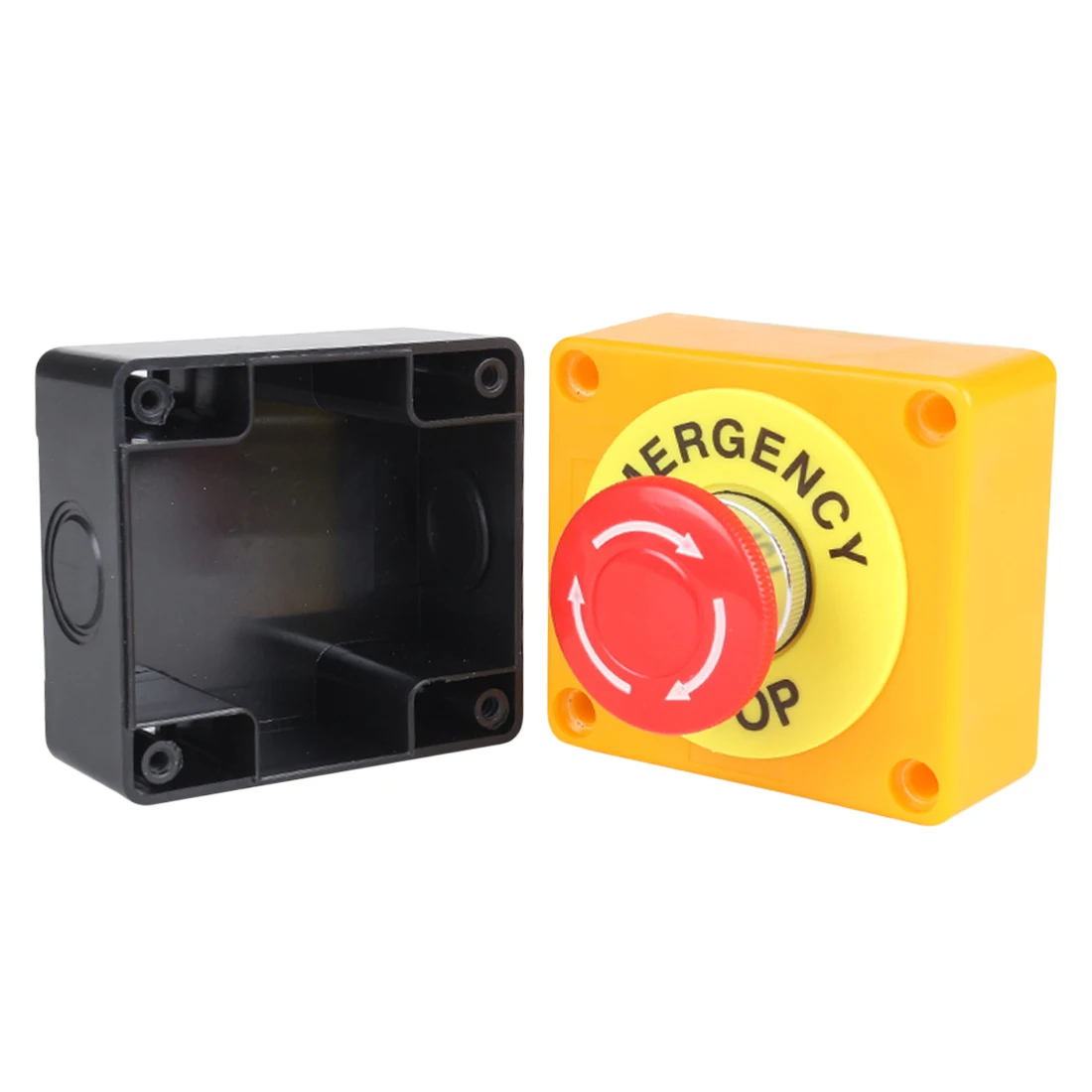 

Waterproof Emergency Stop Push Button Switch Red Sign Emergency Stop Push Button Mushroom CapNO+NC Button Switch Box