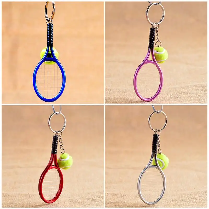 Lovely Key Accessory Perfect Gifts Keyring Mini Tennis Racket Pendant Keychain