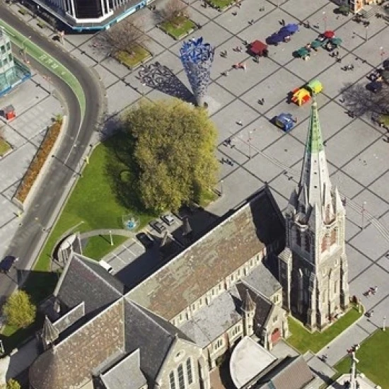 Cathedral Church of Christ Christchurch South Island Новая Зеландия печать Дэвида Уолла (12x17) | Дом и сад