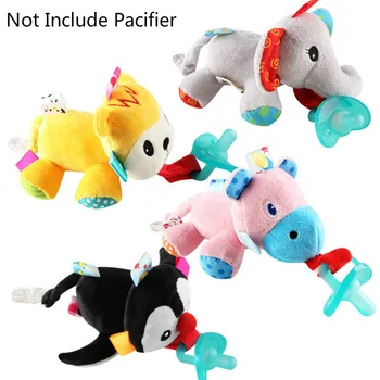 

Cute Animal Baby Pacifier Chain Clip Soft Plush Doll Soother Nipples Holder Feeding Baby Toys Gift Not Include Pacifier