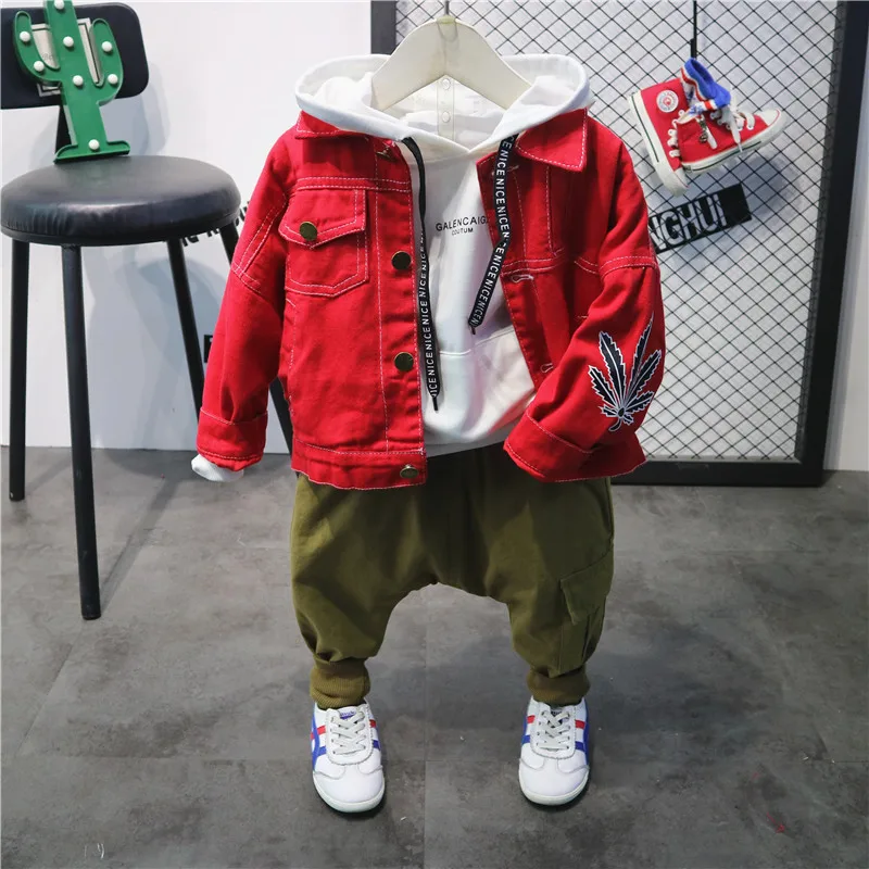 

Boys Clothes Set Autumn Spring 2Pcs Kids Denim Jackets Top and Pants Two Piece Set Cotton Causal Suit vetement enfant fille 2019