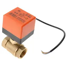 Горячая! AC 220V G1 DN25 2-полосная 3-жильный 2-точечный Управление латуневый Электрический моторизованный шаровой клапан хорошее качество новая одежда для маленькой девочки 2