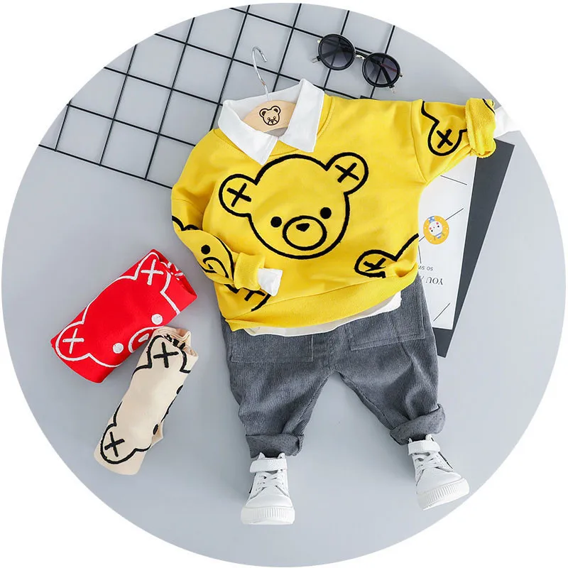 Toddler Infant Clothes Suits  Spring Baby Girls Boys Clothing Sets Cartoon T Shirt Pants Kids Children Costume