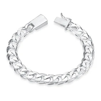 

S925 Silver Color Bracelets Unisex Pulseira Feminina Bileklik Bizuteria Women Men Kehribar S925 Jewelry Gemstone Bracelet