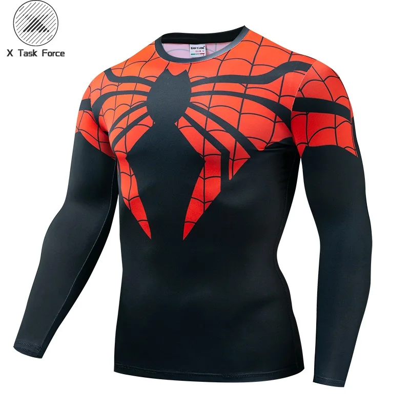 

2019 Newest Comics Long Sleeve Tops For Male Fitness Superior Spider-Man Cosplay Unisex 3D Printed T-shirt Compression Shirt