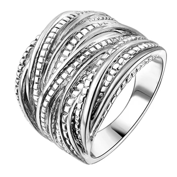 

Geometric Ring Intertwined Crossover Statement Ring Fashion Chunky Band Rings For Women Men 16Mm Wide Love Jewelry Rings