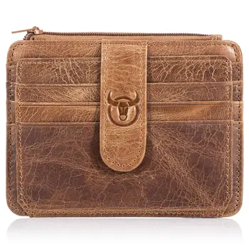 

BULLCAPTAIN Men Wallet Business Card Holder leather pickup package bus card holder Slim leather multi-card-bit 01