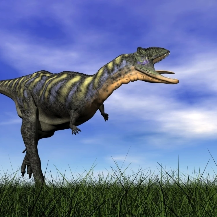 Aucasaurus динозавр работает в плакат с травой печати (32x24) | Дом и сад