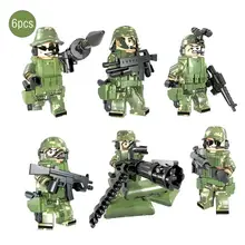 6 шт. военный человек собранные строительные блоки игрушки головоломка сборка камуфляж Geely одежда куклы