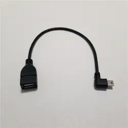 90 градусов левый Угол Mini USB к usb type A Мужской к женскому удлинительному кабелю для планшета Android Phone PC черный 25 см