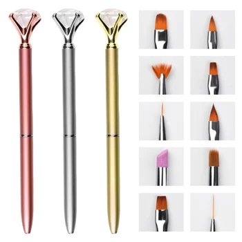 

Professional 10 in 1 Nail Brush Set Nail Art Brushes UV Gel Drawing Painting 3D DIY Nail Art Salon Manicure Tool