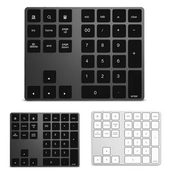 

34 Keys Mini Aluminum Alloy Shortcuts Numeric Keyboard Digital Desktop Laptop Wireless Bluetooth PC for Apple Android