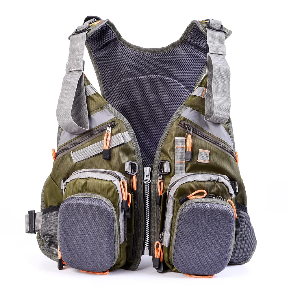 

Fishing Vest Breathable Polyester Vest For Fishing Adjustable Straps Multiple Pockets Vest Backpack
