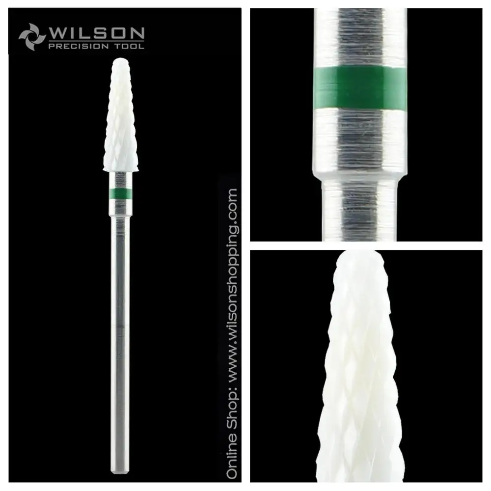4,5 мм коническая форма-WILSON Белый керамический сверло для ногтей& циркония керамические боры(6400305 6400405 6400505 6400605
