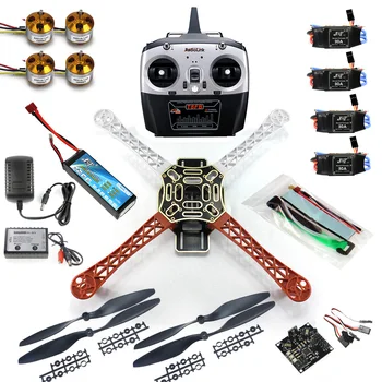

DIY 4 axle RC Multi QuadCopter Drone with KK V2.3 Circuit board 1000KV Motor 30A ESC F450 Frame Kit RadioLink T8FB 8CH TX