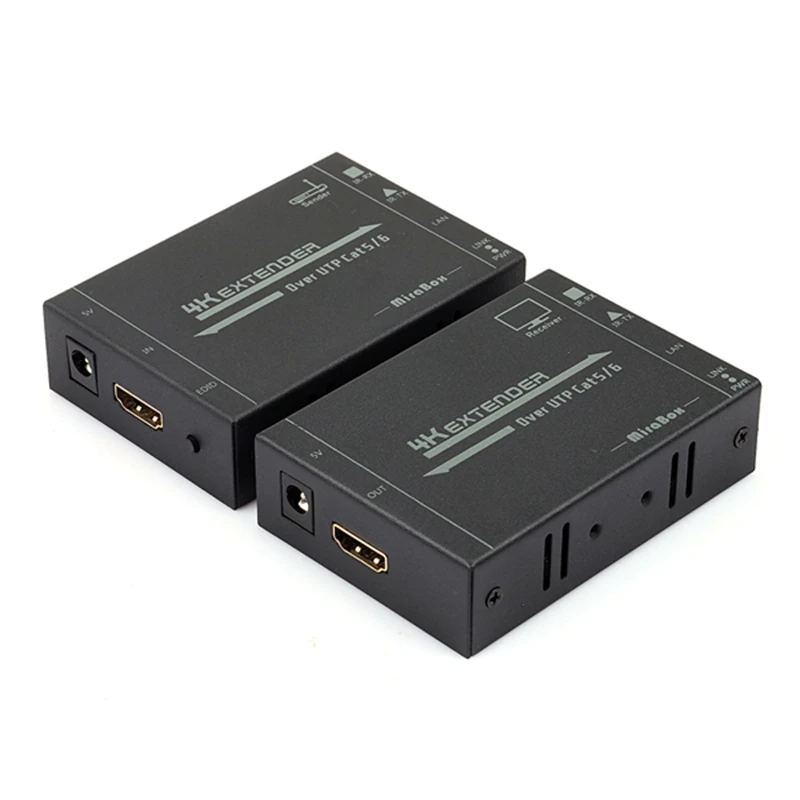 

60m 4K x 2K HDMI Extender Support HD 2160P@30Hz EDID Technology Double-sided IR Remote Control, Cat5/Cat6 RJ45 HDMI Splitter E