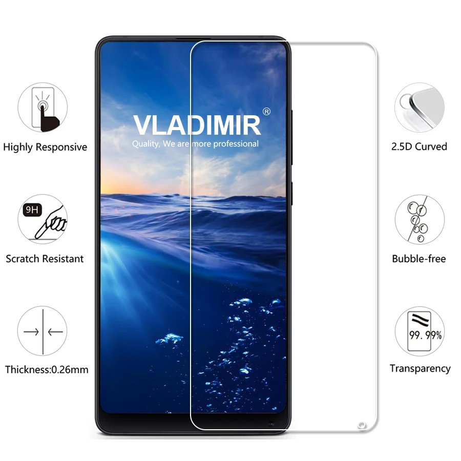 Vladi mi r защитная пленка из закаленного стекла для Xiaomi Mix 2 2.5D 9 H Защитная экрана x Evo
