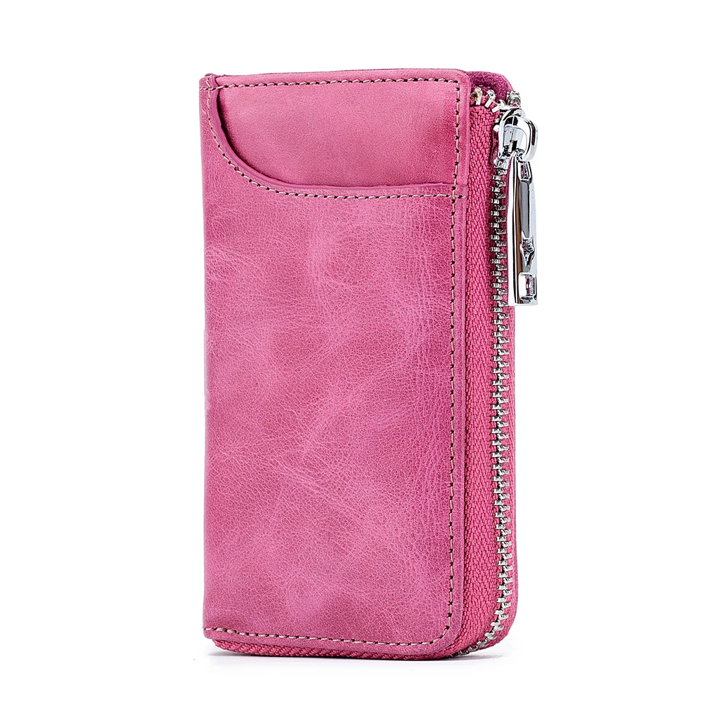 

Genuine Leather Housekeeper Key Organizer Keychain Car Key Holder Wallet Keysmart Bag Pouch Keys Case Zipper Keys Housekeeper