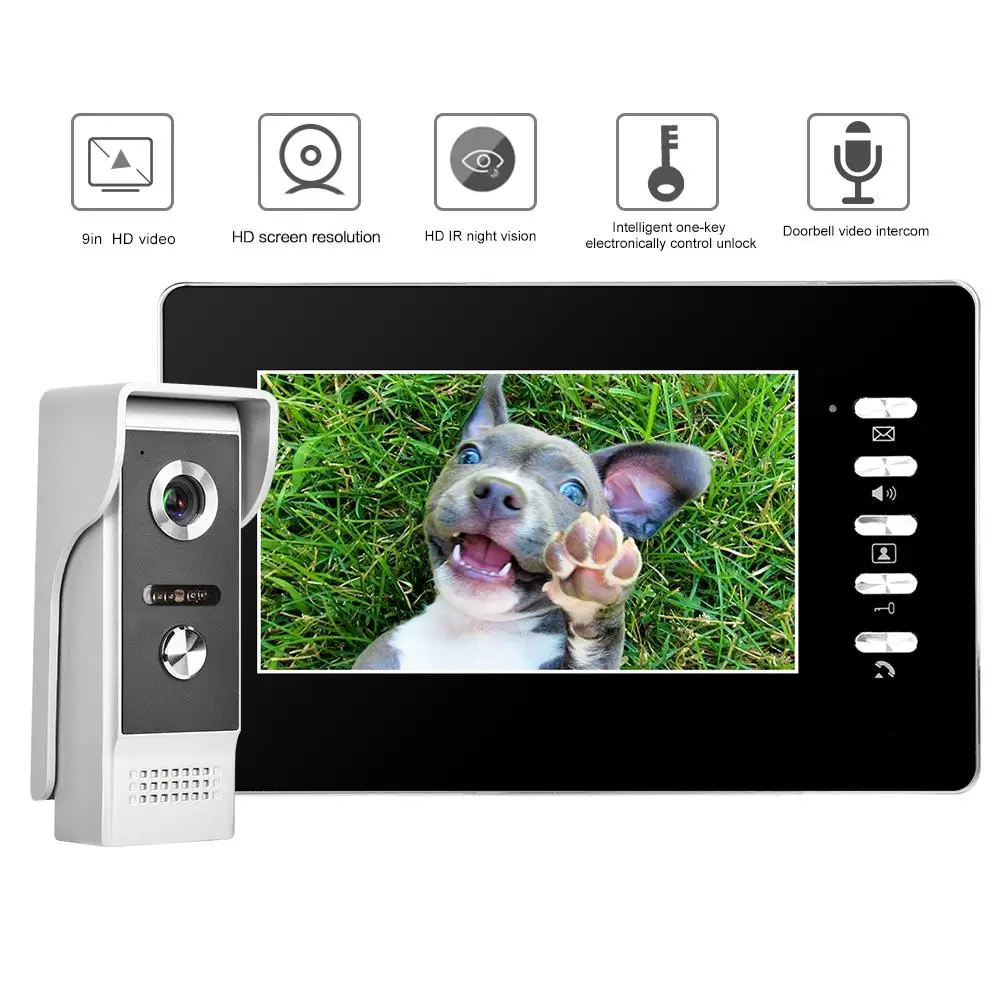 

7inch 90 degrees Wire Visual Doorbell Intercom Video Door Bell Interphone Home Security