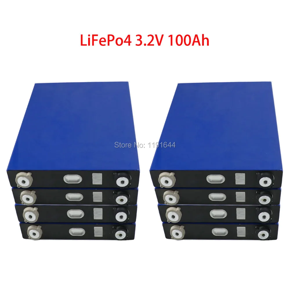 

16PCS/Lot 3.2V 100Ah LiFePO4 Long LifeCycles 3500 Continuous 300A Cell For Camper Van Backup Power Supply